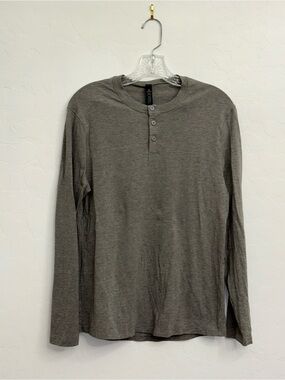 lululemon athletica Men's Long Sleeve Henley - Heather Gray